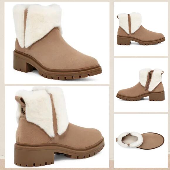 NIB Koolaburra by UGG Berea Fuzz Orthodite Ankle Boots Suede 9 Amphora - Picture 2 of 12